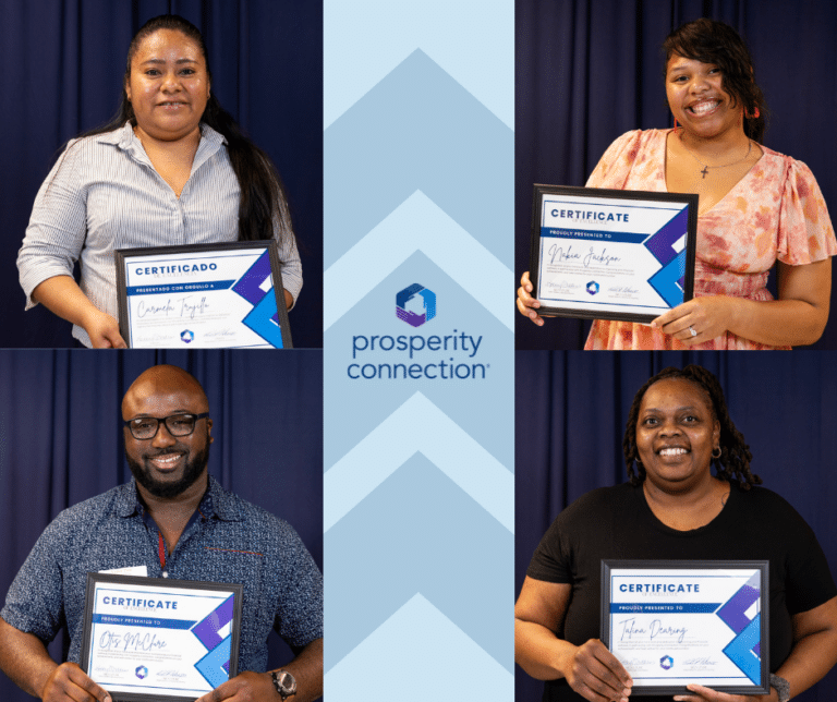 Pictures of our 2024 client celebration awardees holding their Certificates of Excellence.